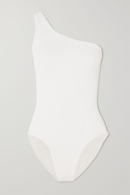 Hunza G - Nancy One-shoulder Seersucker Swimsuit - White
