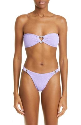 Hunza G Nicole Two-Piece Bandeau Swimsuit in Lilac
