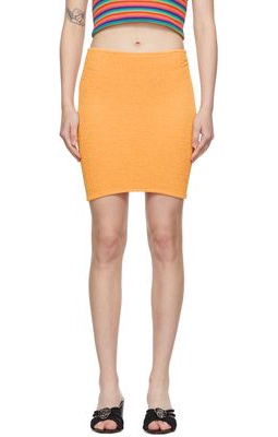 Hunza G Orange Nylon Mini Skirt