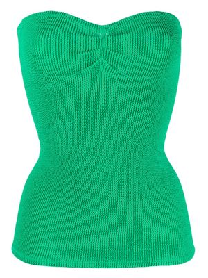 Hunza G strapless seersucker top - Green