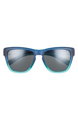 Hurley Deep Sea 54mm Polarized Square Sunglasses in Matte Blue Grad/Smoke Base