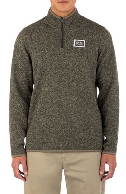 Hurley Mesa Ridgeline Quarter Zip Fleece Sweatshirt in Cargo