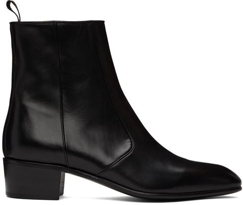 Husbands SSENSE Exclusive Black Leather Boots