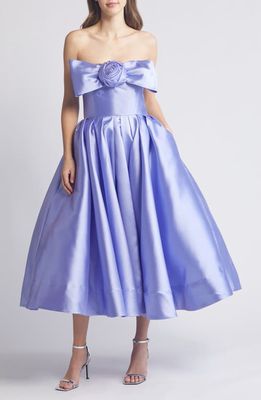 Hutch Siriana Strapless Satin Cocktail Dress in Periwinkle