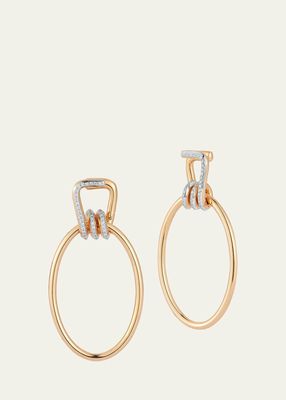 Huxley 18K Rose Gold and Diamond Elongated Coil Link Earrings