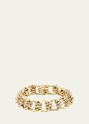 Huxley 18K Yellow Gold Diamond Coil Link Bracelet