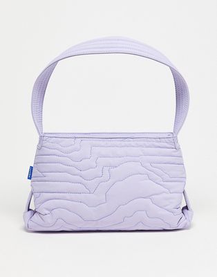 Hvisk Scape vegan leather shoulder bag in lilac quilt-Purple