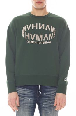 HVMAN Logo Crewneck Sweatshirt in Rain Forest