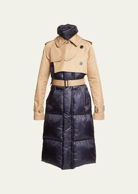 Hybrid Trench Puffer Belted Coat