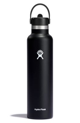 Hydro Flask 24-Ounce Water Bottle with Straw Lid in Black