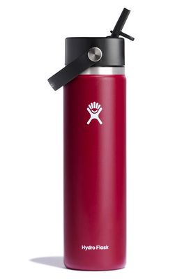 Hydro Flask 24-Ounce Wide Mouth Water Bottle with Flex Straw Cap in Berry