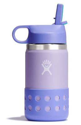 Hydro Flask Kids' 12-Ounce Wide Mouth Water Bottle with Straw Lid in Wisteria