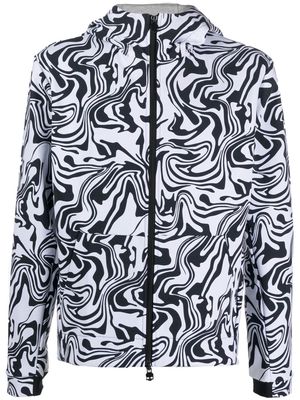 Hydrogen marbled-print hooded jacket - Black