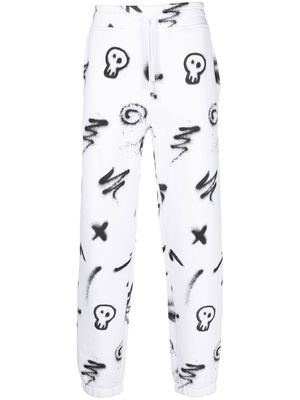 Hydrogen motif-print joggers - White