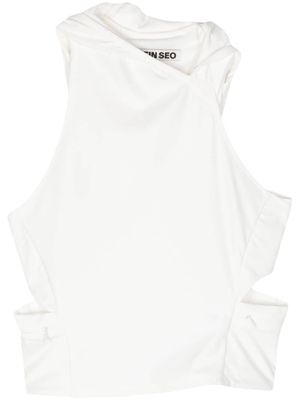 Hyein Seo Asymmetric cut-out top - White