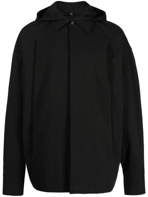 Hyein Seo concealed-fastening hooded shirt jacket - Black