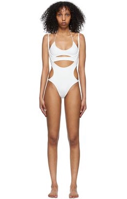 Hyein Seo White Polyester One-Piece Swimsuit