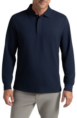 Hypernatural Biscayne Long Sleeve Supima Cotton Blend Polo in Midnight Navy