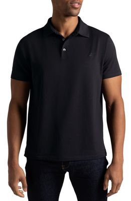 Hypernatural Mojave Supima® Cotton Blend Feather Jersey Polo in Magpie Black