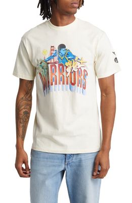 HYPLAND NBA Golden State Warriors Cotton Graphic T-Shirt in Cream