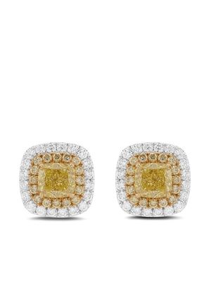 HYT Jewelry 18kt white and yellow gold diamond stud earrings - Silver
