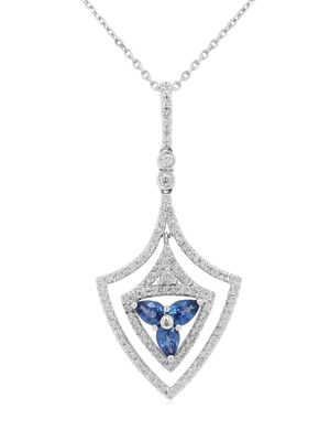 HYT Jewelry 18kt white gold sapphire and diamonds pendant necklace - Blue