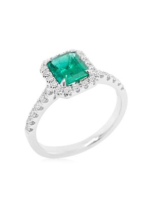 HYT Jewelry platinum diamond and Colombian emerald ring - Silver