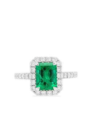HYT Jewelry platinum diamond and emerald ring - Silver