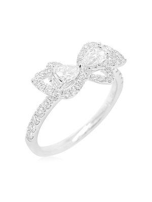 HYT Jewelry platinum diamond bow ring - Silver