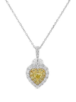 HYT Jewelry platinum diamond heart necklace - Silver