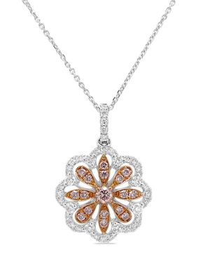 HYT Jewelry platinum pink and white diamond necklace - Silver