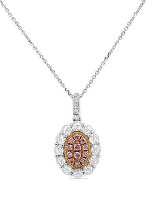 HYT Jewelry platinum white and pink diamond necklace - Silver