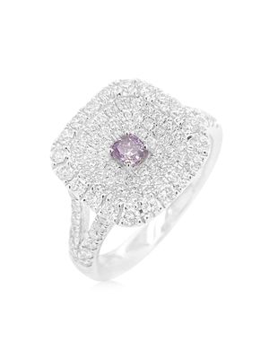 HYT Jewelry platinum white and purple diamond ring - Silver