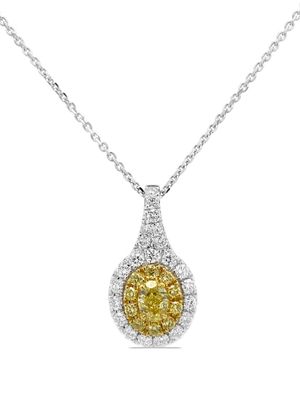 HYT Jewelry platinum yellow and white diamond necklace - Silver