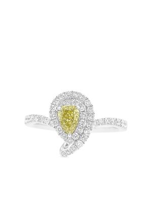 HYT Jewelry platinum yellow and white diamond ring - Silver