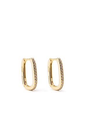 Hzmer Jewelry gold-plated pavé crystal hoop earrings