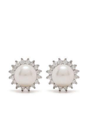 Hzmer Jewelry pearl stud earrings - Silver