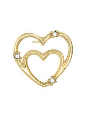 I Carry Your Heart 14K-18K Gold & Diamond Stud Earrings