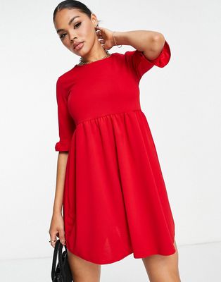 I Saw It First frill sleeve smock dress in red