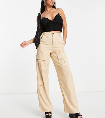 I Saw It First Petite utility cargo pants in stone-White
