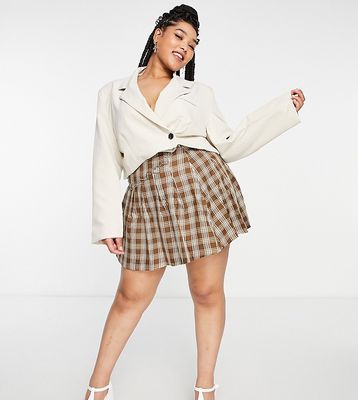 I Saw It First Plus cropped blazer with pocket detail in cream-White