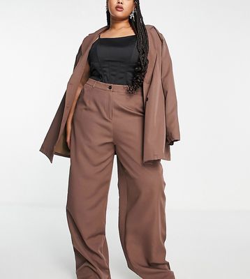 I Saw It First Plus wide leg pants in mauve-Neutral