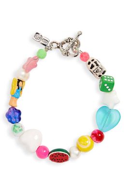 Ian Charms The Lisa Freshwater Pearl & Mixed Bead Bracelet in White Multi