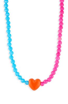Ian Charms The Miranda Heart Necklace in Blue/Pink