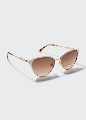 iannags stainless steel cat-eye sunglasses