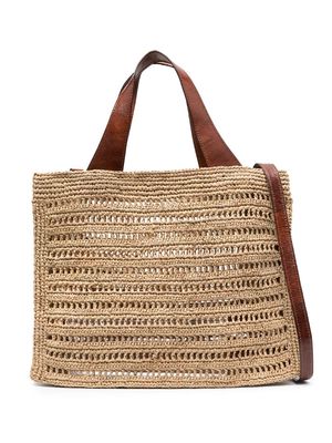 IBELIV Nosy raffia tote bag - Neutrals