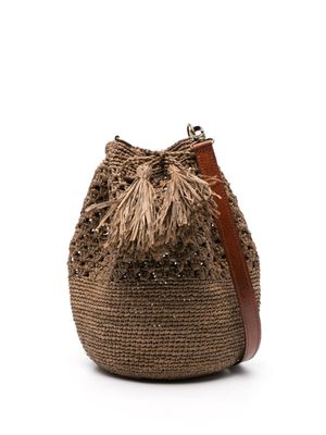 IBELIV raffia cross body bag - Brown