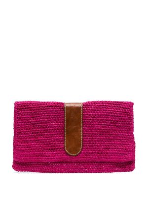 IBELIV woven raffia clutch bag - Pink