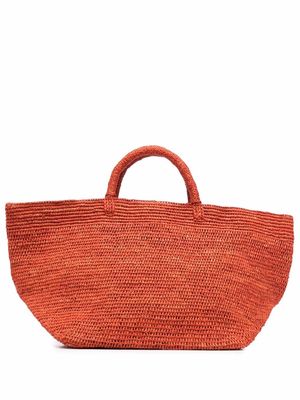 IBELIV woven-raffia tote bag - Orange