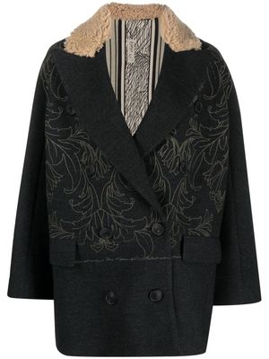 IBRIGU floral-pattern wool jacket - Grey